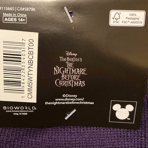 067 NWT Disney The Nightmare Before Christmas 2 Pack Black & Purple Beanie Set - Picture 8 of 10